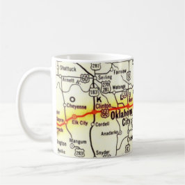 Vintage Oklahoma Road Map Mug Kaffemugg