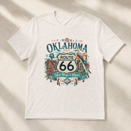 Vintage Oklahoma Route 66 Saxstjärt Konst T Shirt