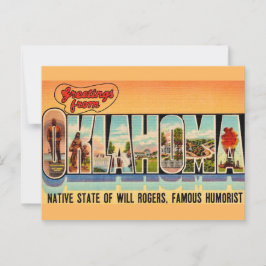 Vintage Oklahoma välkomst vykort