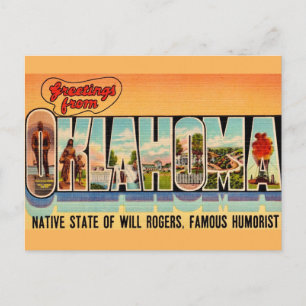 Vintage Oklahoma välkomst vykort