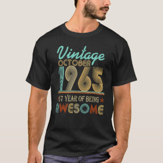 Vintage oktober 1965, 57:e dagen, 57 år gammal t shirt