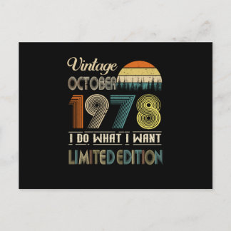 Vintage oktober 1978 Vad jag vill Limited Edition Vykort