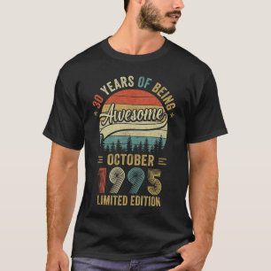 Vintage oktober 1995 30 år gammal 30års födelsedag t shirt