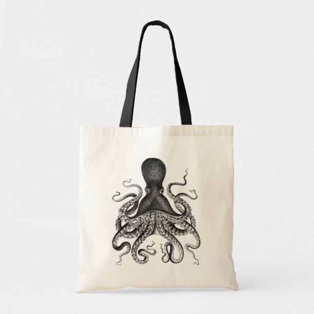 Vintage oktopus Tote Bag Tygkasse (Framsidan)