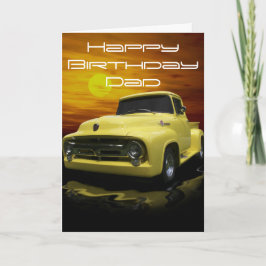 Vintage Old Antique Gult Lastbil Kort