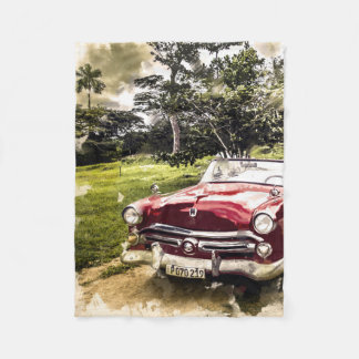 Vintage Old Antique Hot rod Fordon Fleecefilt