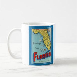 Vintage Old Florida Karta vykort Mugg