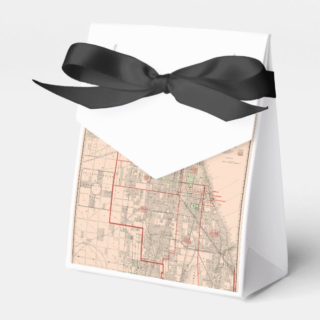 Vintage Old Karta of Chicago - 1893 Presentaskar (Framsidan Sidan)