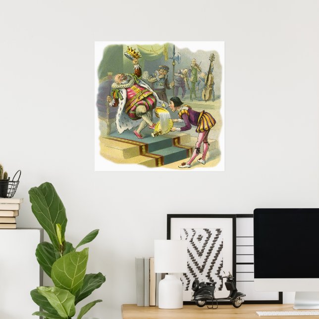 Vintage Old King Cole Barnkammarrim Poem Sång Poster (Hemmakontoret)