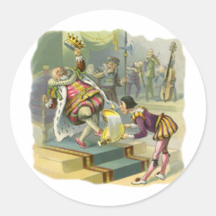Vintage Old King Cole Barnramsa dikt sång Runt Klistermärke