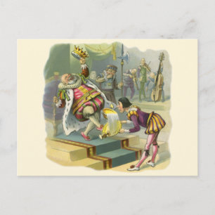 Vintage Old Kung Cole Nursery Rhyme Dikt Sång Vykort