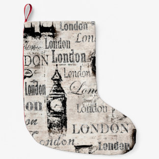 Vintage old newspaper paper London grunge collage  Liten Julstrumpa