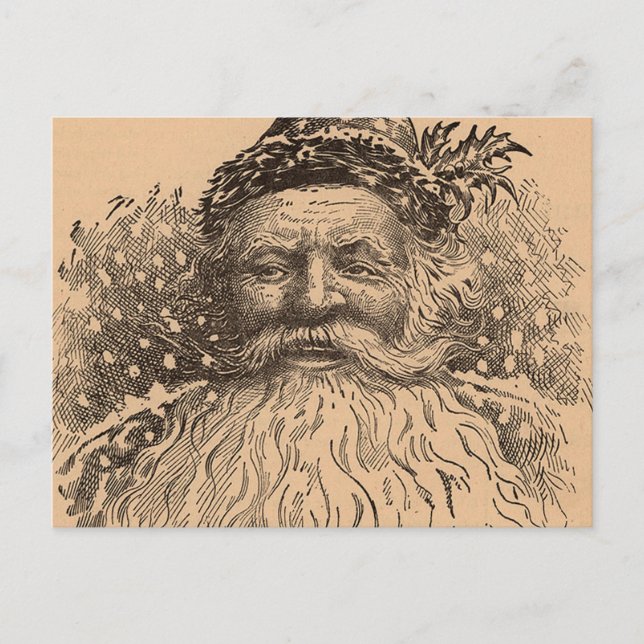 Vintage Old Saint Nick Vykort (Framsida)