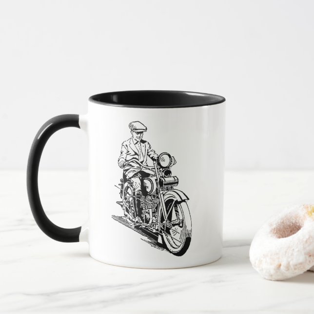 Vintage Old school motorcykel Rider Coffee Mugg (Med munk)