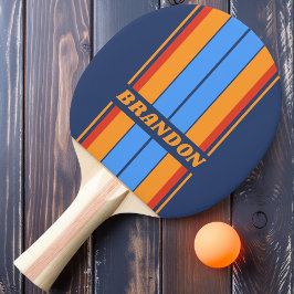 Vintage Old School Regnbågsbrädarandlar med namn Pingisracket