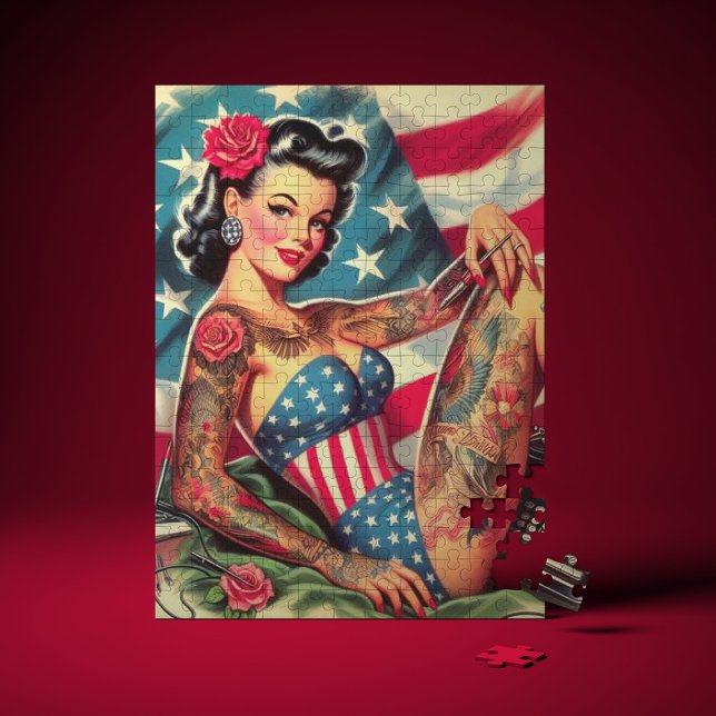 Vintage Old school Tattoo Pin Up Pussel (Skapare uppladdad)