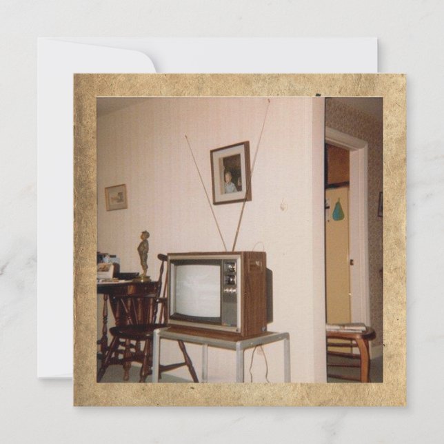 Vintage "Old school Television" - platt anteckning (Framsida)