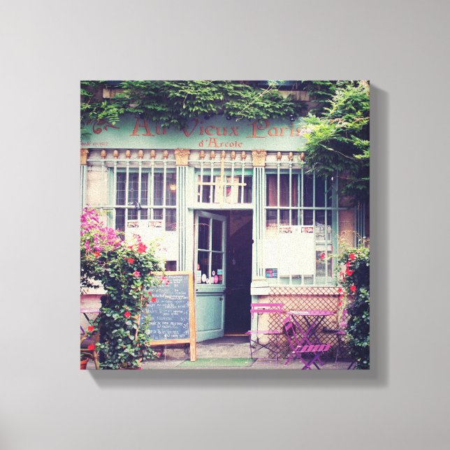 Vintage Old Town Paris Canvastryck (Framsida)