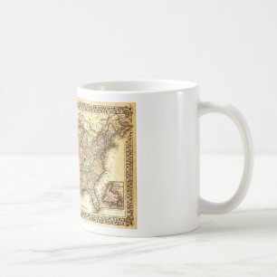 Vintage Old United Stater USA General Karta Kaffemugg