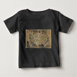 Vintage Old United Stater USA General Karta Tee Shirt