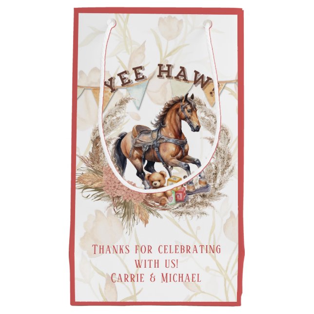Vintage Old West Gunghäst Baby Shower (Framsidan)