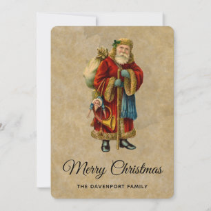 Vintage Old World jul tomte Julkort