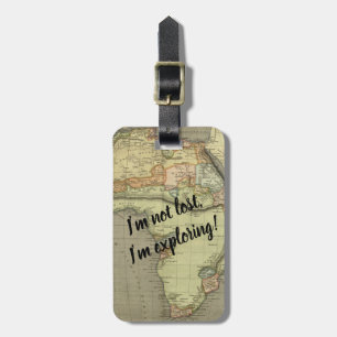 Vintage Old World Map Wanderllust Quote Luggage Ta Bagagebricka