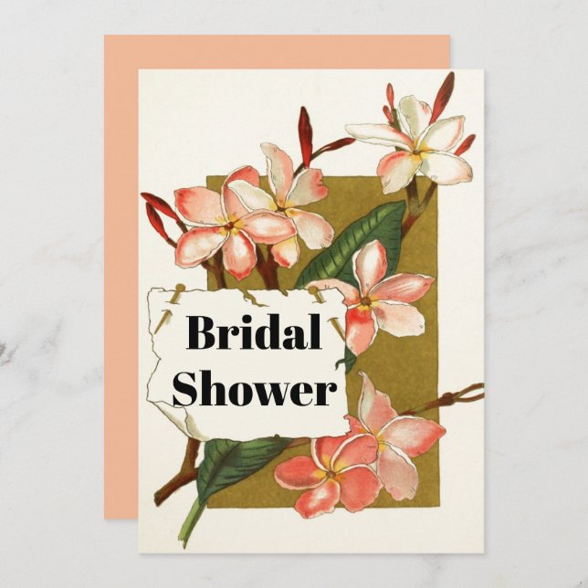 Vintage oleander blommigt bröllop möhippa inbjudningar (Fram/baksida)