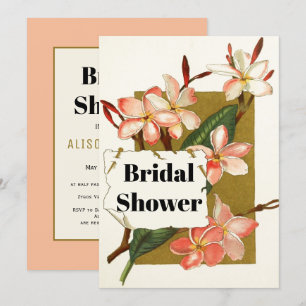 Vintage oleander blommigt bröllop möhippa inbjudningar