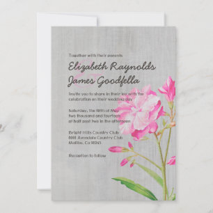 Vintage Oleander Bröllopsinbjudningar Inbjudningar