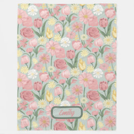 Vintage Olika blodsteg Fleecefilt