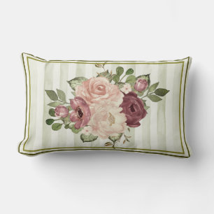 Vintage Olive/Cream Rand med kål Ro Lumbarkudde