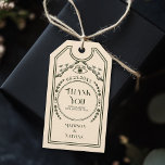 Vintage Olive Gothic Bröllop Tack Presentetikett<br><div class="desc">Lägg till lite magi till dina bröllopsfavoriter! Den här märkrn med vintage,  som inspirerats av ett tack och en gåva i elegant av oliver och grädde,  har en design med moln och ett mystiskt öga högst upp. Perfekt för tacksamhet till stil.</div>