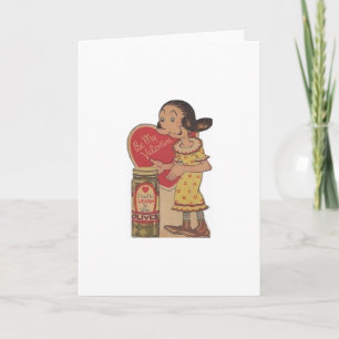 Vintage Olive Oil Valentine Helgkort