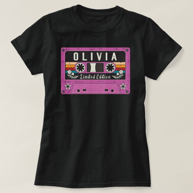 Vintage Olivia Namn T-Shirt (Design framsida)