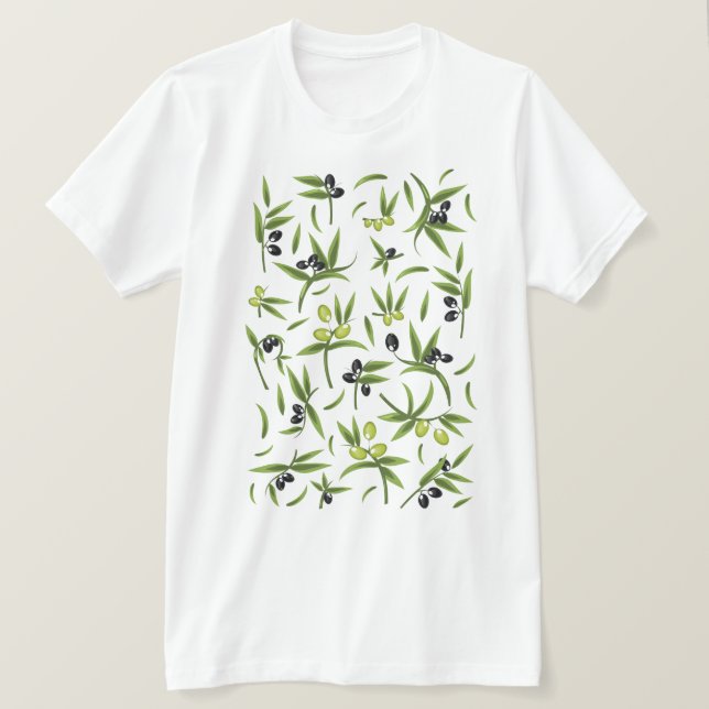 Vintage Olivmönster T Shirt (Design framsida)