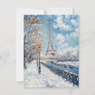 Vintage Oljemålning Travel Postcard Paris Vykort
