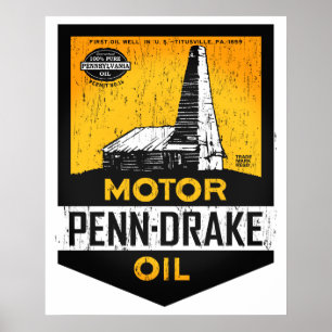 Vintage: Oljetecken för Penn Drake Poster