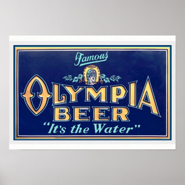Vintage Olympia Beer Poster 13 x 19 (Framsidan)