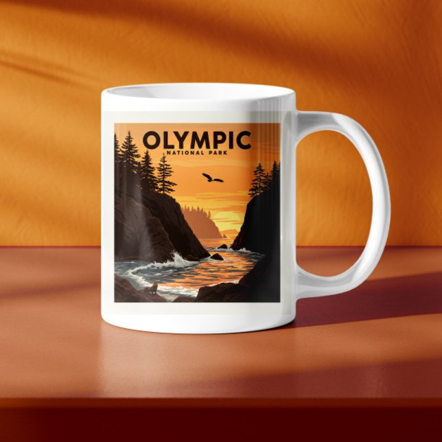 Vintage Olympic National Park Kaffemugg (Skapare uppladdad)