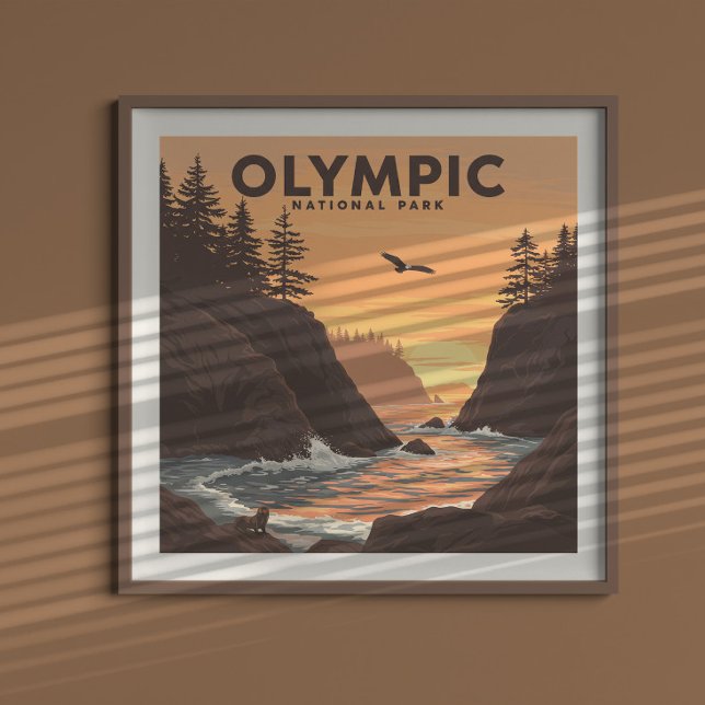 Vintage Olympic National Park Poster (Skapare uppladdad)