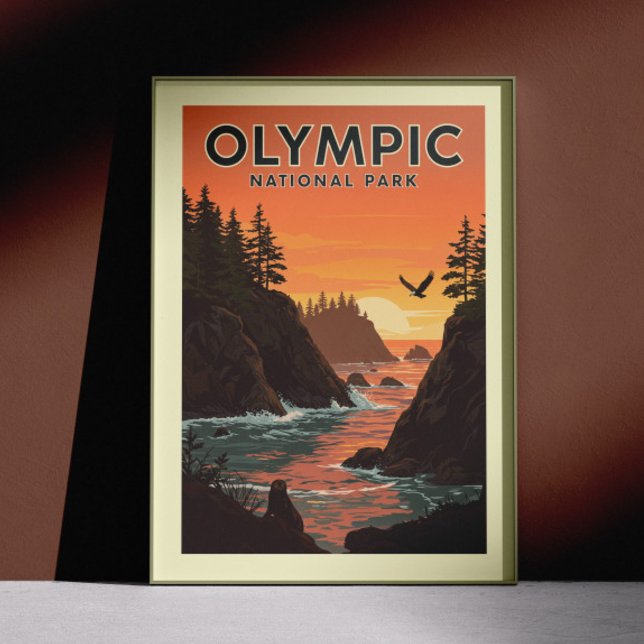 Vintage Olympic National Park Poster (Skapare uppladdad)