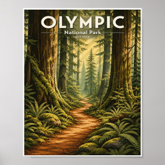 Vintage Olympic National Park Resa Poster