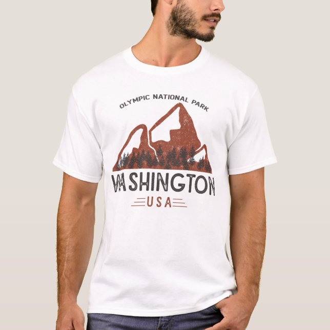 Vintage Olympic National Park T Shirt (Framsida)