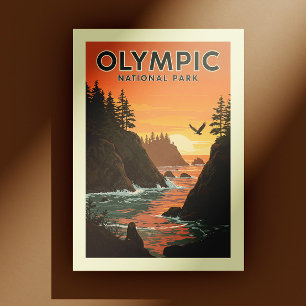 Vintage Olympic National Park Vykort