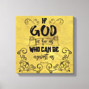 Vintage om Gud är för oss KJV Bible Verse Canvastryck
