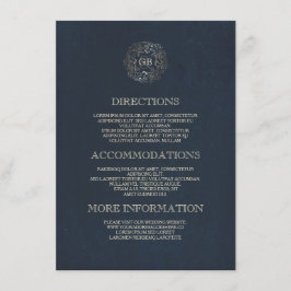 Vintage om utandning vid marin och Guld Blommigt Tilläggskort