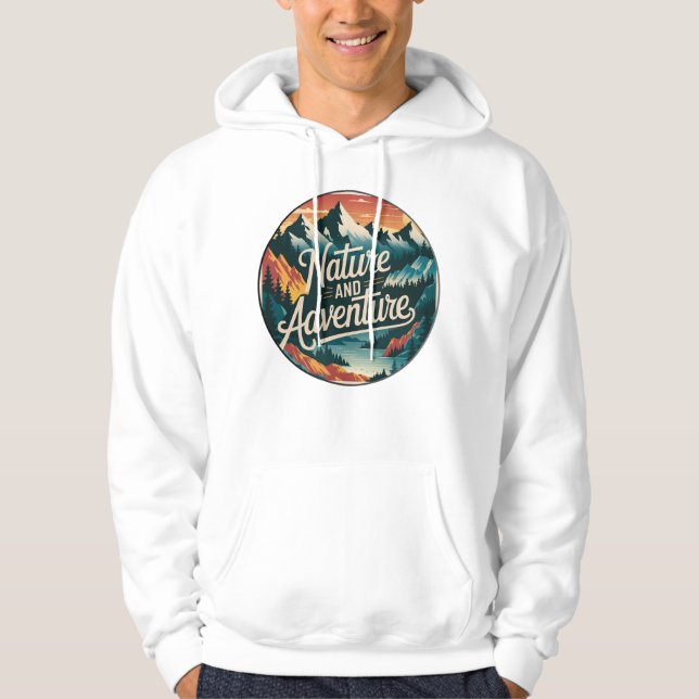 Vintage om väderlek: Retro Nature Landscapes Hoodie (Framsida)
