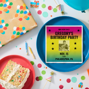 Vintage Ombre-konsert Poster med Photo Anpassnings Pappersservett