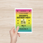 Vintage Ombre-konsert Poster med Photo Anpassnings Vykort<br><div class="desc">Skapa ditt eget vykort för anpassningsbar i stil på en vintage-konsertposter. Lägg märke till din egen kommande musikföreställning, kasta ett gungande party och mer. All text är redo för anpassningsbarnas beröring. Fet svart text ställs in mot en magenta, gult och cyan ombre-tonad bakgrund. Ett fyrkantigt svart och vitt foto fungerar...</div>